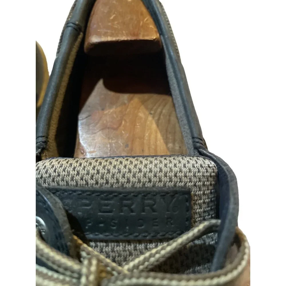Sperry Top Slider grey leather boat shoe size 10 0770743